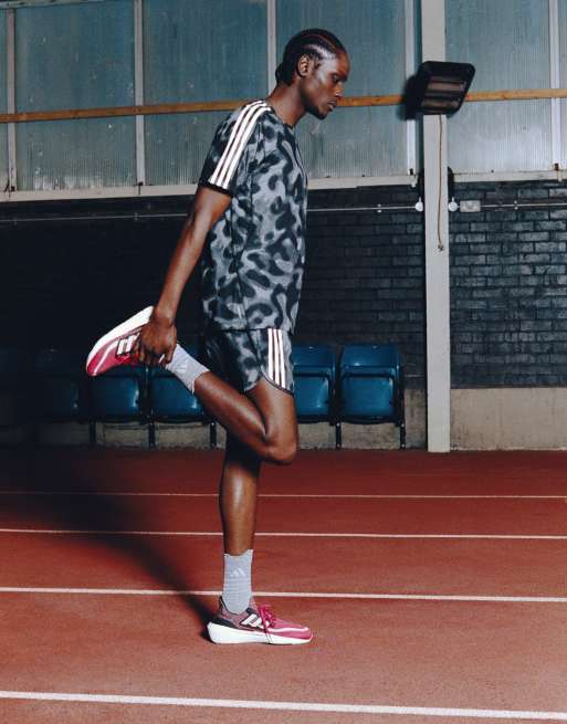 adidas Running Own The Run t shirt in black print ASOS