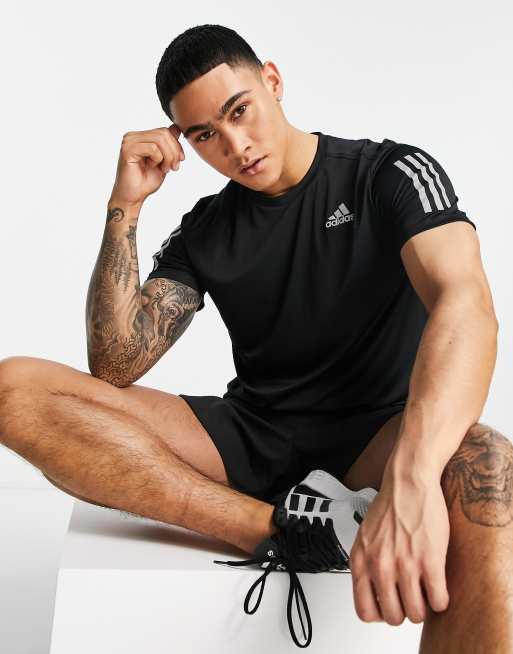 adidas Running Own The Run t shirt in black ASOS