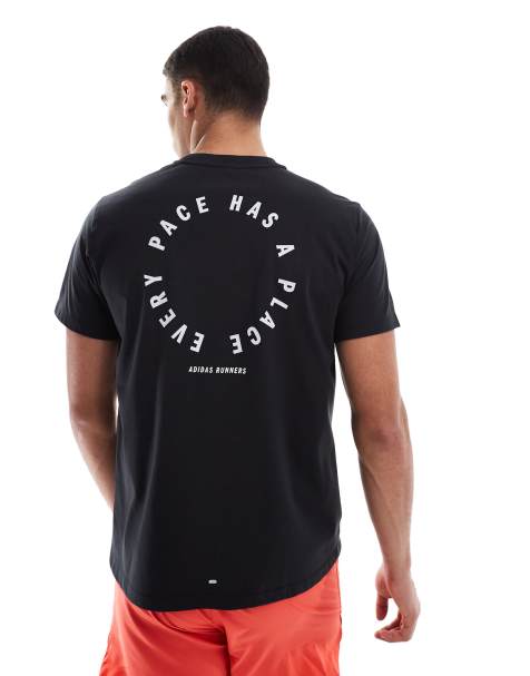 adidas Running Own The Run t-shirt in black - view 1