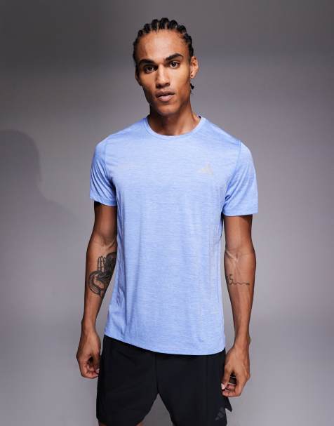 adidas Running – Own The Run – T-Shirt in Blau mit kontrastierendem Logo - view 1