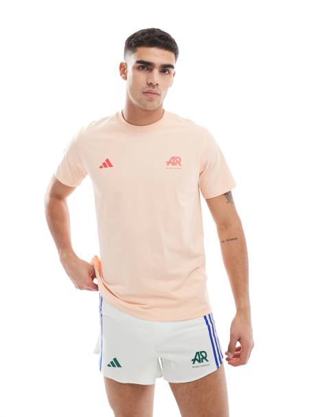 adidas Running Own The Run t-shirt in coral