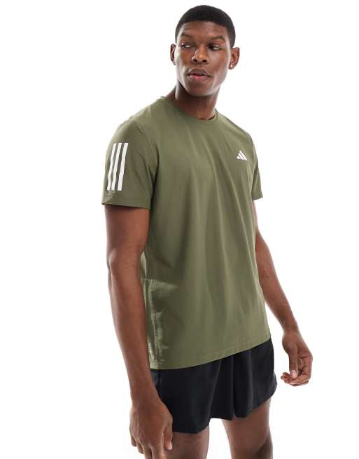 adidas Running - Own The Run - T-shirt in olijfgroen