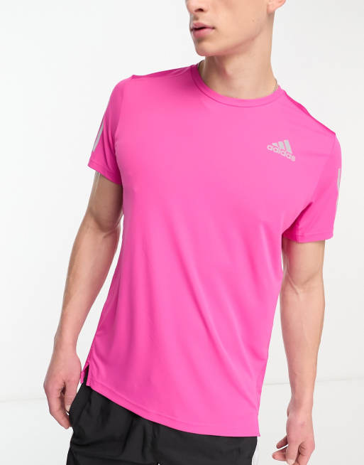 adidas Running Own The Run t-shirt in pink | ASOS