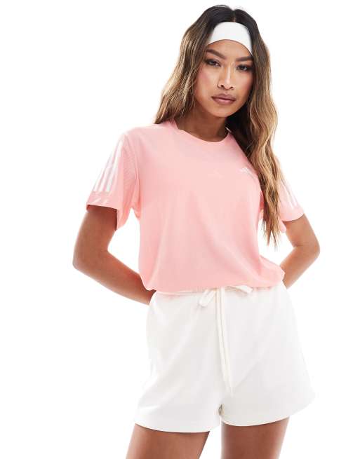 adidas Running Own The Run t-shirt in pink | ASOS