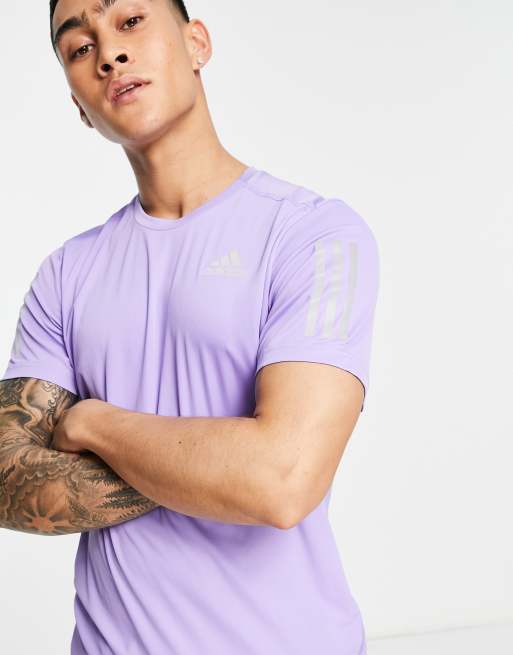 adidas Running Own The Run t-shirt in purple, 3 of 4