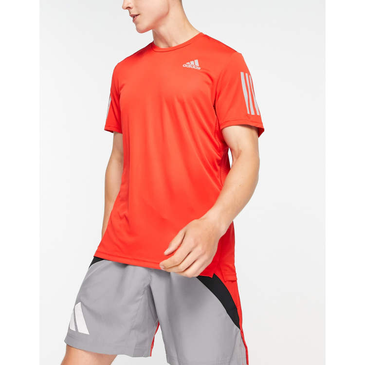 adidas On The Run - Rouge - T-shirt Running Homme