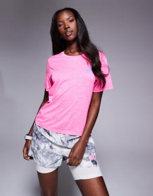 adidas - Running - Own The Run - T-shirt in roze melange - view 1