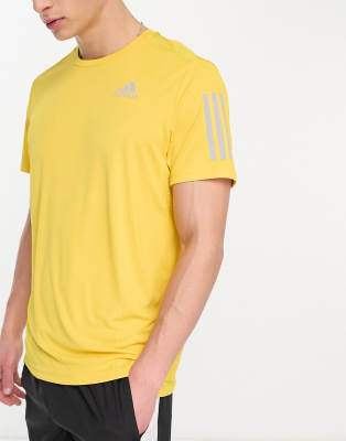 adidas performance adidas Running Own The Run t-shirt in yellow