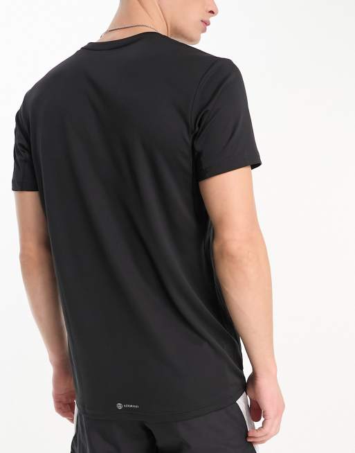 Adidas plain black hotsell t shirt