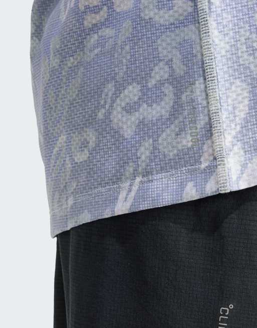 adidas - Running Own The Run - T-shirt viola leopardata, 4 di 4