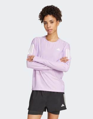 adidas Running – Own The Run – T-shirt z długim rękawem w jasnym fioletowym kolorze - view 1