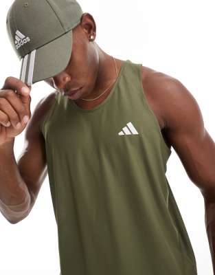 adidas performance adidas Running Own The Run tank in olive-Green