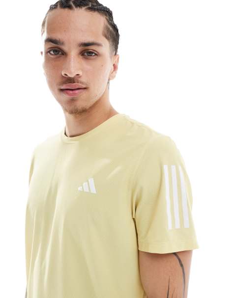 adidas Running Own the run tee in powder yellow - view 1