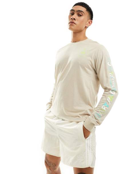 adidas Running - Own The Run - Top da corsa a maniche lunghe beige con grafica - view 1