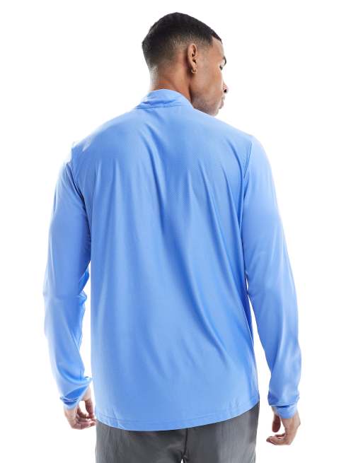 adidas Running - Own the Run - Top da corsa blu fusion con zip corta, 2 di 4