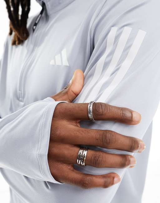 adidas - Running Own The Run - Top grigio con zip corta, 4 di 4