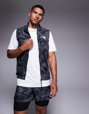 adidas performance adidas Running Own The Run vest with black grey print