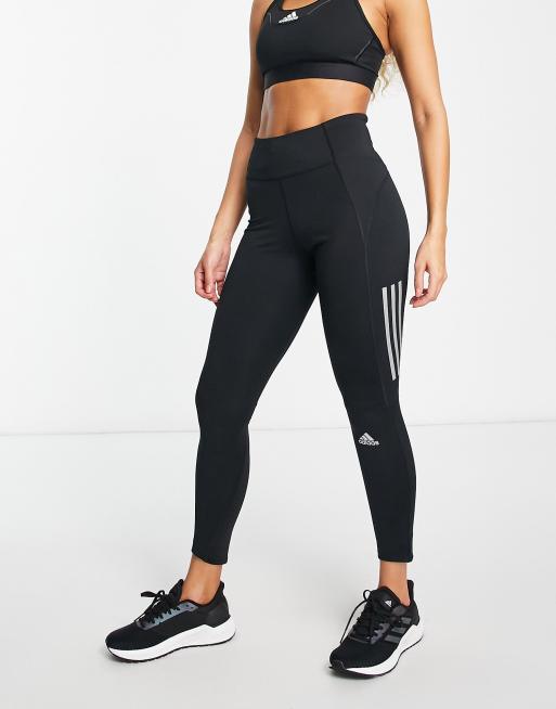 adidas Running – Own The Run – Winterleggings aus Fleece in Schwarz