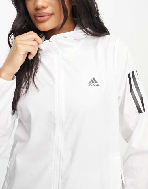 Adidas white sale running jacket