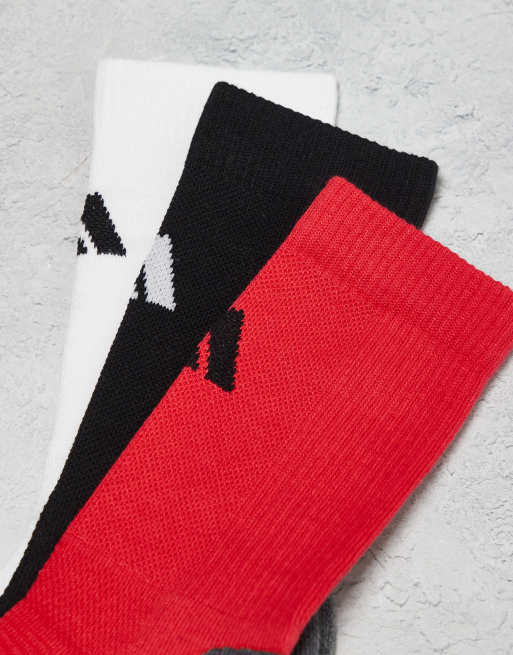 adidas Running - Pakke med 3 par sportssokker i rød/sort/hvid, 2 af 3