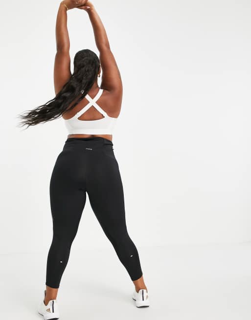 adidas Running Plus leggings with three stripes in black, 2 of 4