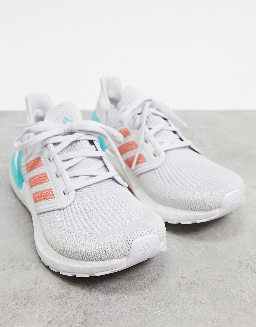 Adidas Running Primeblue ultraboost 20 in white and orange