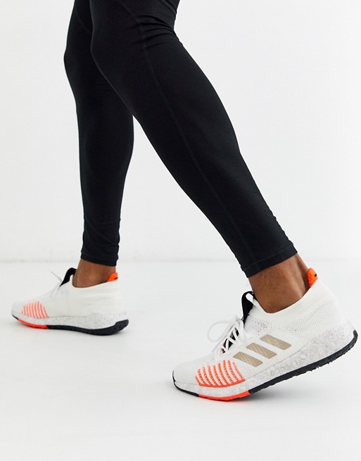 adidas Running pulse boost trainers in white