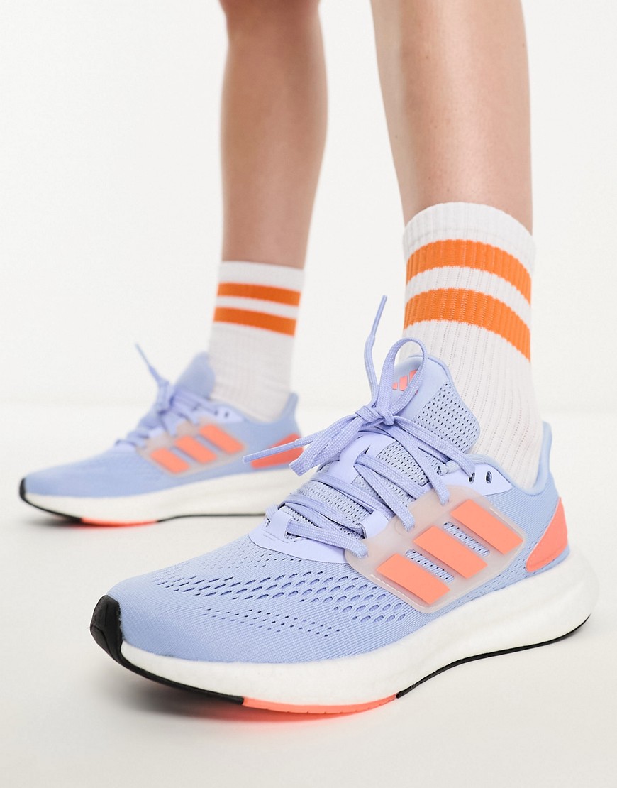 adidas Running Pureboost 22 trainers in blue and orange