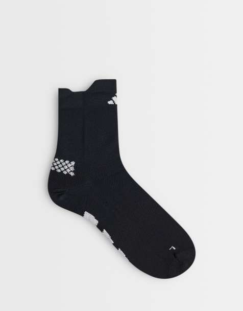 adidas Running quarter socks in black and white - view 1