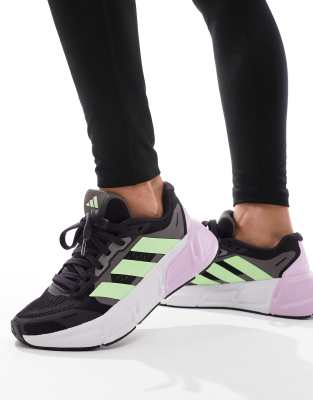 adidas - Running Questar 2 - Sneakers i sort og limefarve