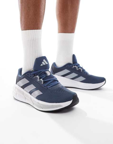 adidas Running – Questar 3 – Marinblå och silverfärgade träningsskor - view 1