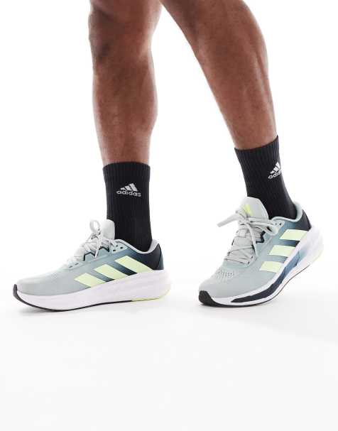adidas Running Questar 3 trainers in grey and yellow - view 1