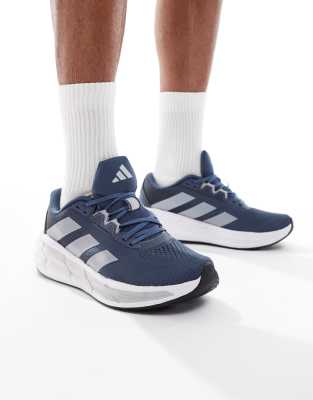 adidas Running Questar 3 trainers in navy and silver - view 1