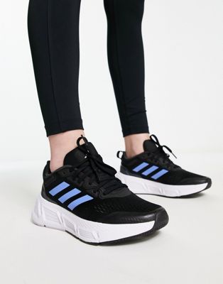 adidas Running Questar trainers in black and blue - ASOS Price Checker