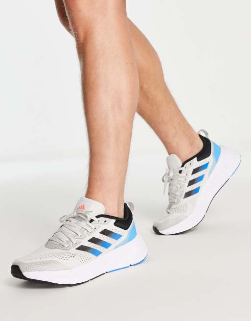 Grey and blue 2025 adidas trainers