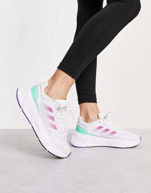 adidas Running Questar trainers in white and green | ASOS