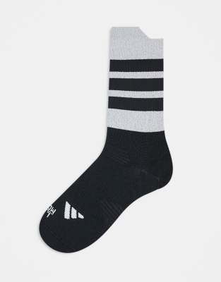 adidas performance adidas Running reflective socks in black and white