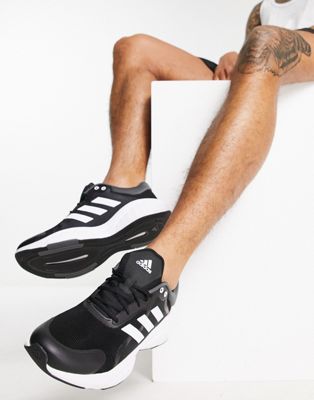 adidas Running Response Solar trainers in black and white - ASOS Price Checker