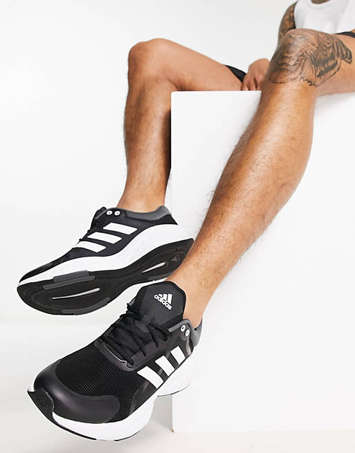 adidas Running Response Solar trainers in black and white