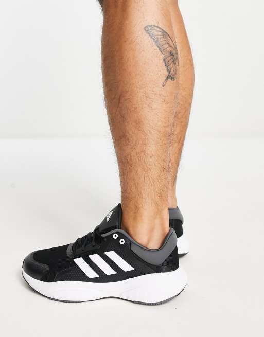 adidas Running Response Solar trainers in black and white ASOS