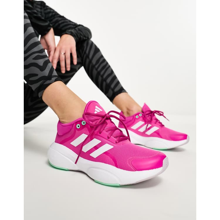 Pink adidas hot sale running