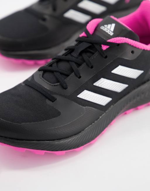 adidas Running – Run Falcon 2.0 Trail – Czarno-różowe buty sportowe, 3 z 4