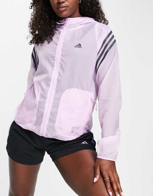 Adidas pink stripe store jacket