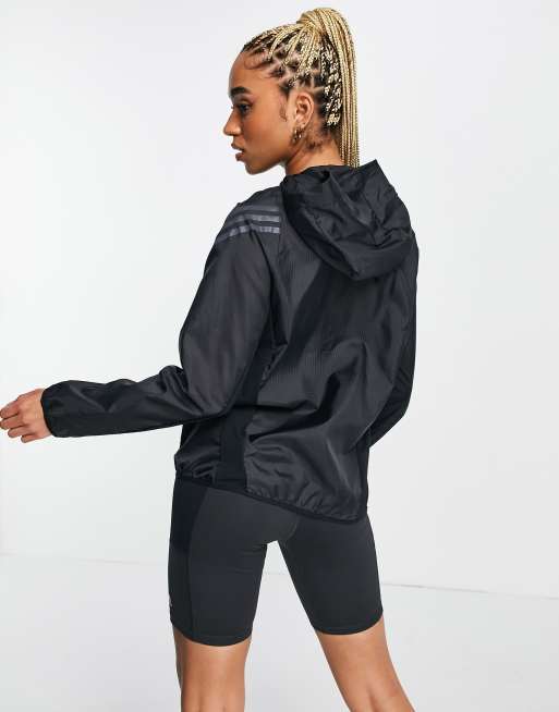 adidas Running Run shell jacket black full Icons zip | in ASOS