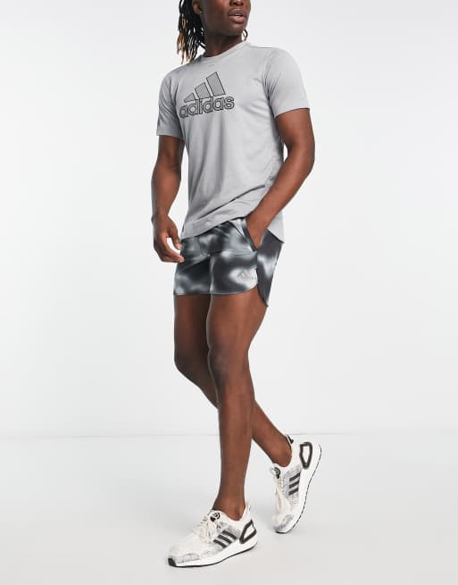 adidas Running - Run Icons - Short met print in zwart en wit 