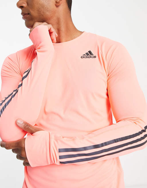 adidas - Running Run Icons - T-Shirt a maniche lunghe, colore rosa