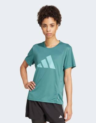 adidas Running - Run It - Blågrøn T-shirt med preloved finish - view 1