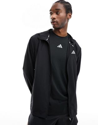 adidas Running Run It hooded jacket in black - ASOS Price Checker