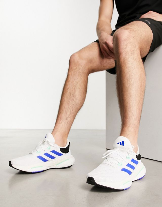 adidas Running Run Solarglide sneakers in white and blue