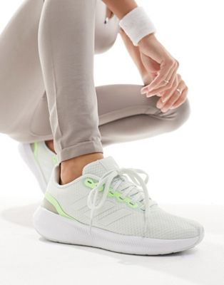adidas Running Runfalcon 3.0 in white and lime green - ASOS Price Checker